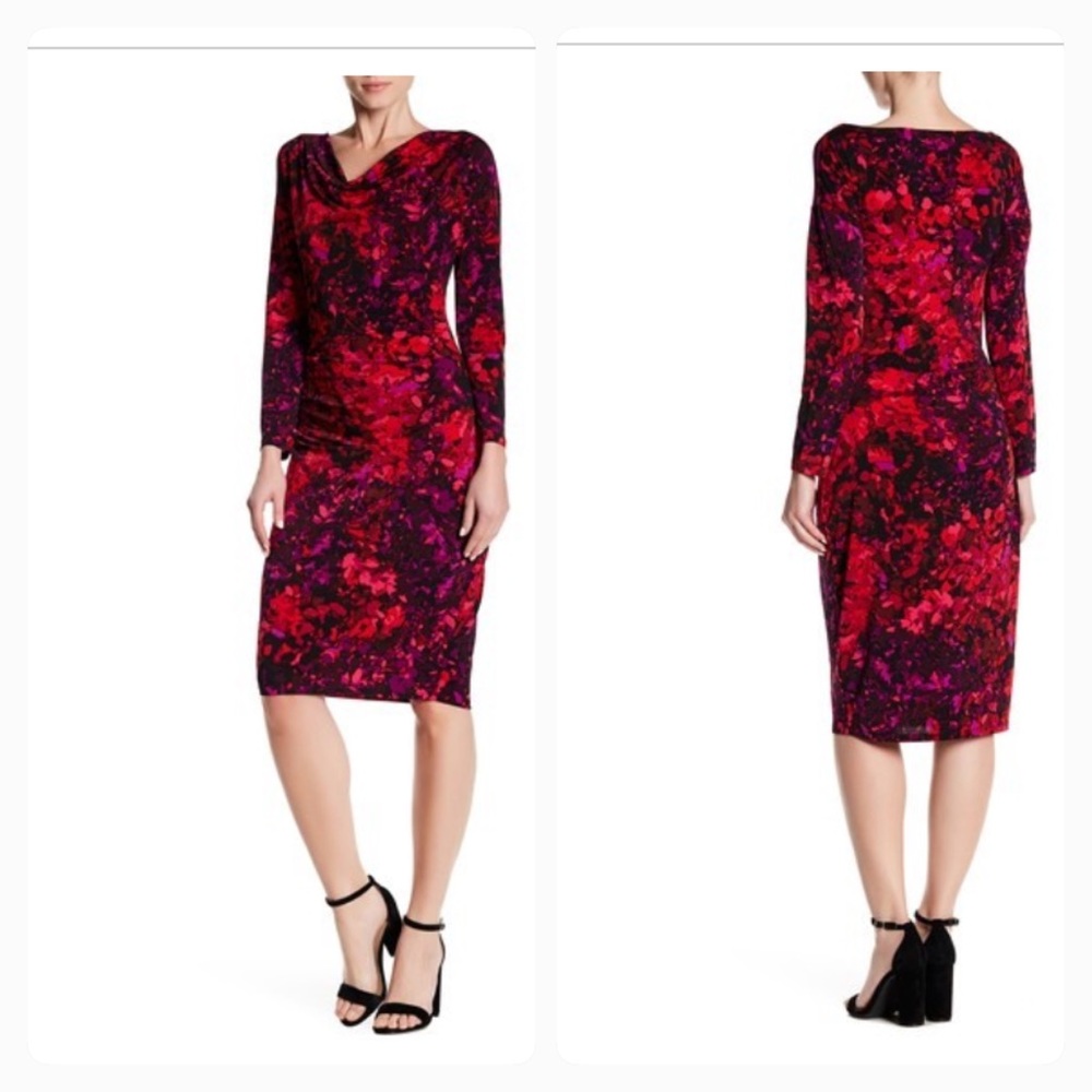 Tahari Johanna Printed Dress